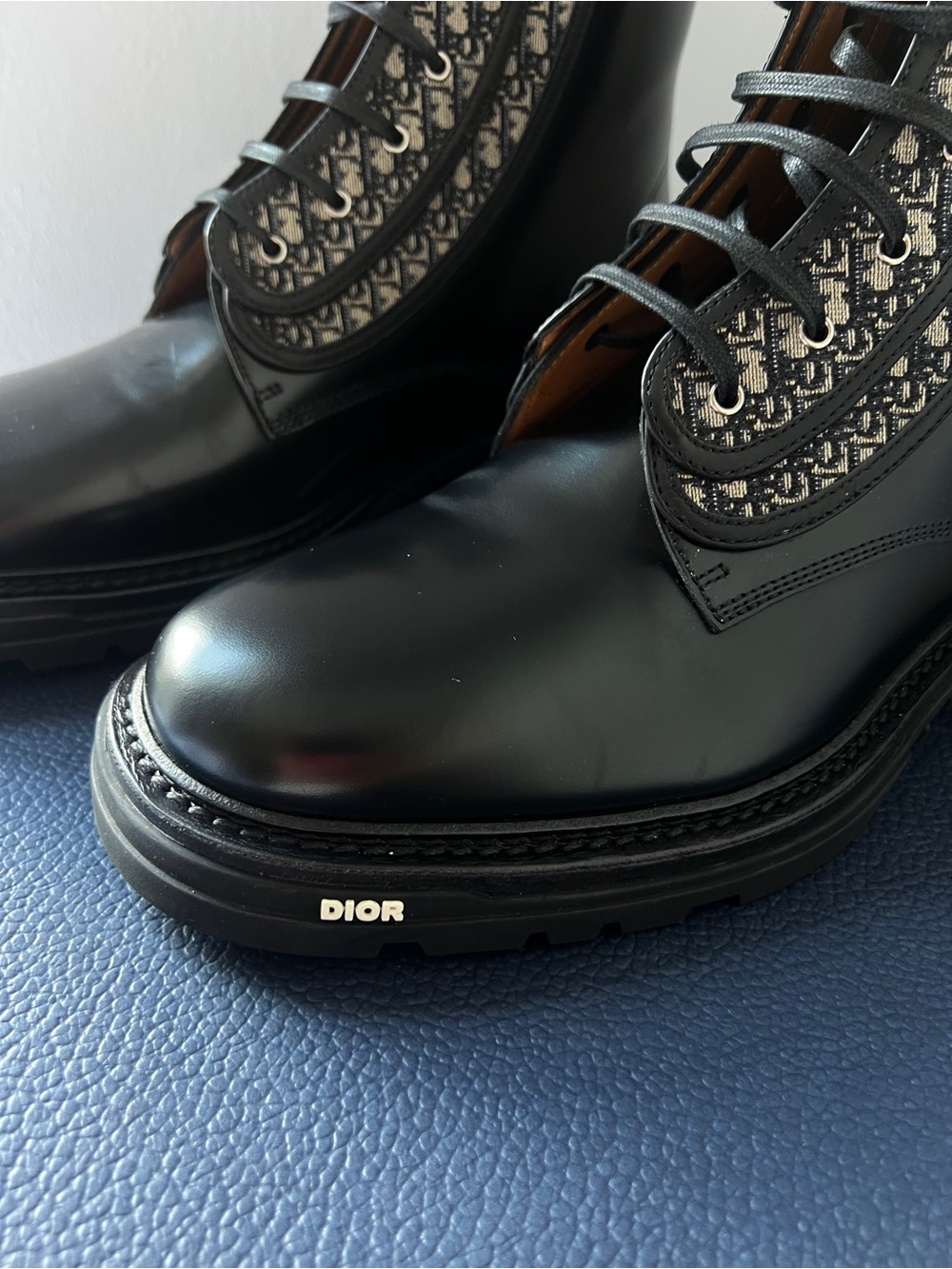 BNIB Authentic Christian Dior homme Explorer Combat Boots Leather Oblique 44 11 - Picture 7 of 14
